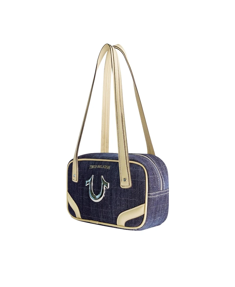 True Religion Small Denim Bowling Satchel