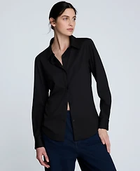 Kenneth Cole Women's Silky Jersey Button-Front Shirt