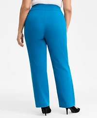 I.n.c. International Concepts Plus Mid-Rise Pull-On Straight-Leg Pants