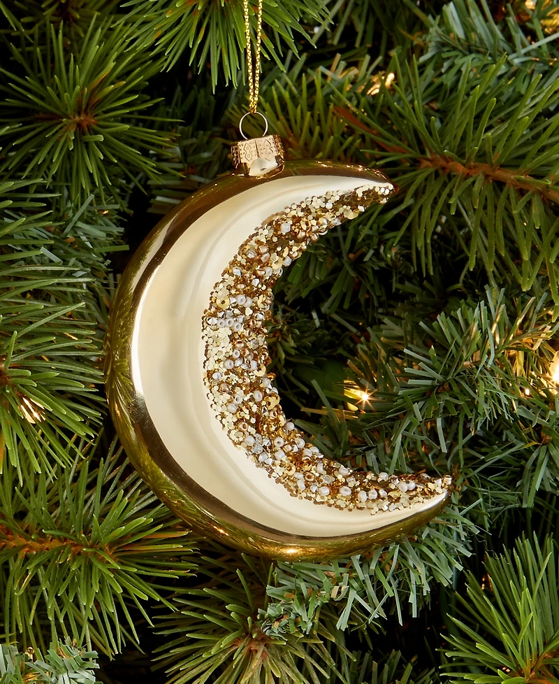 Holiday Lane Enchanted Forest Glass Moon Ornament, Macy's Exclusive