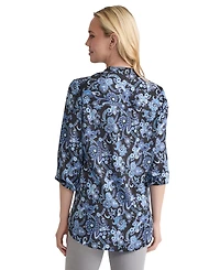Jones New York Women's Paisley-Print 3/4-Sleeve Tunic Top