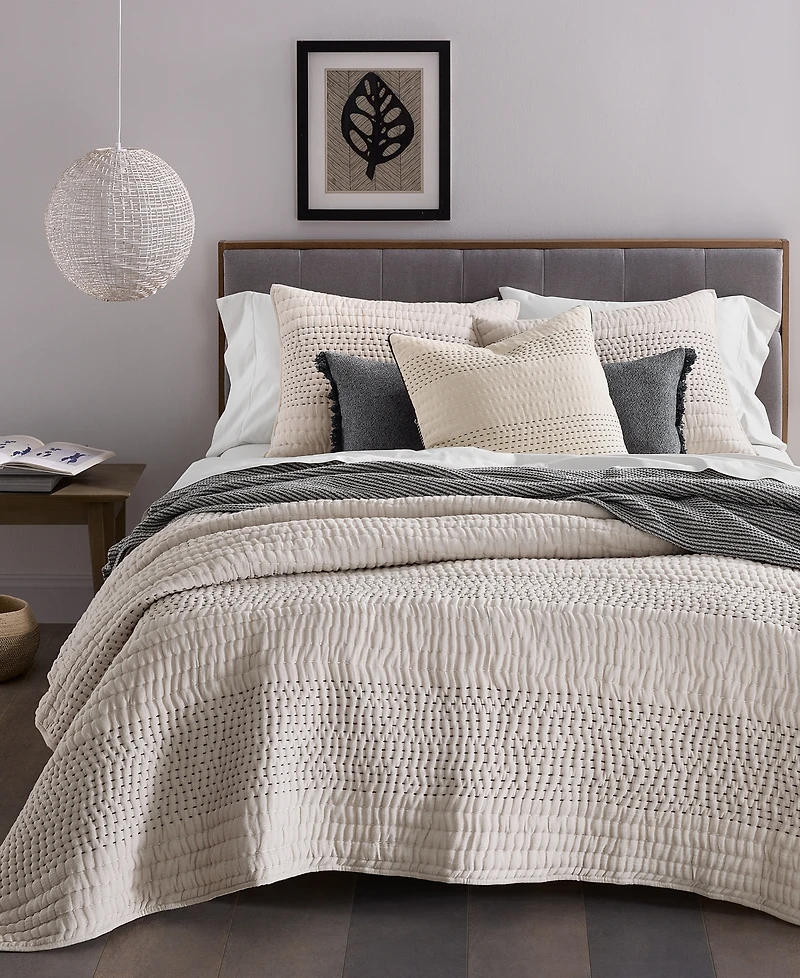 Oake Pick Stitch 3-Pc. Coverlet Set, Full/Queen, Exclusively for Macy's