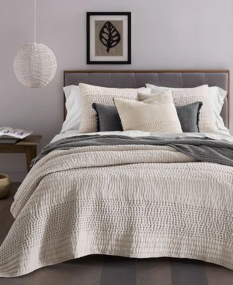 Oake Pick Stitch Coverlet Set Exclusively For Macys