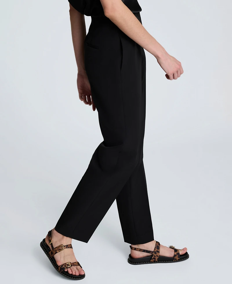 Kenneth Cole Women's Luxe Twill Straight-Leg Pants