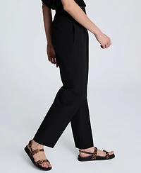 Kenneth Cole Women's Luxe Twill Straight-Leg Pants