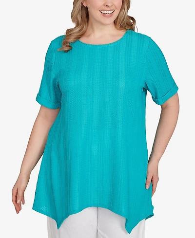 Ruby Rd. Plus Solid Crinkle Knit Top