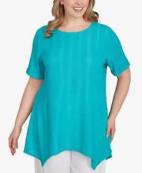 Ruby Rd. Plus Solid Crinkle Knit Top