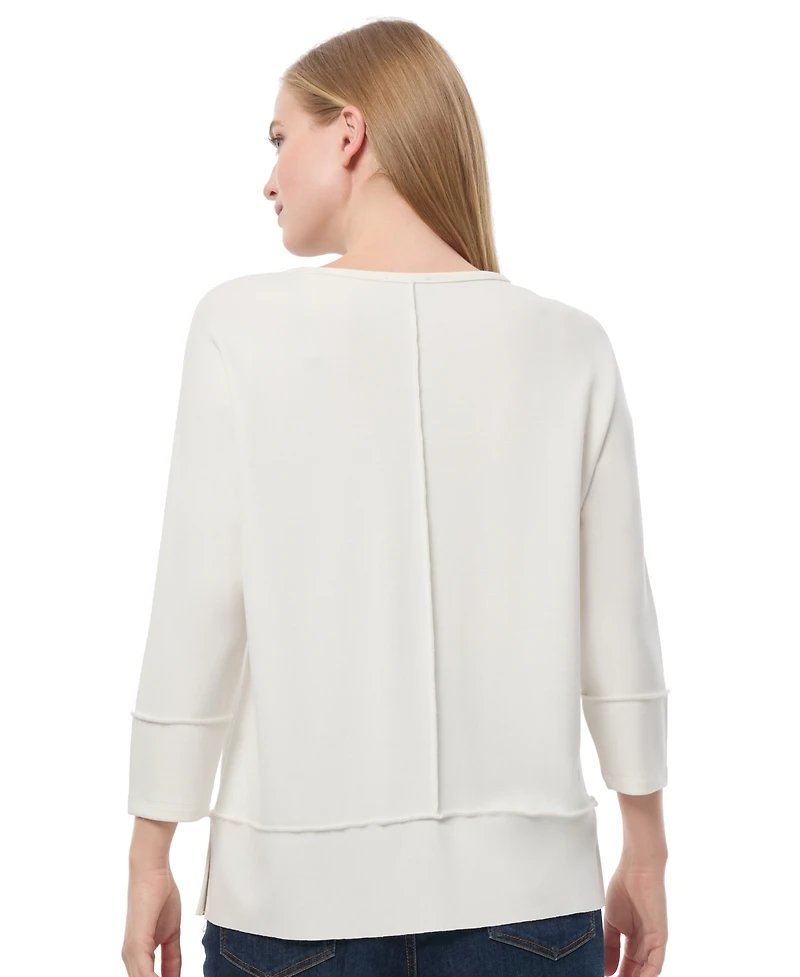 Jones New York Women's Serenity Knit 3/4 Sleeve Tunic Top