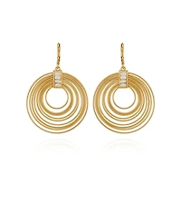 Vince Camuto Tiered Gold Hoop Earrings with Baguette Crystals