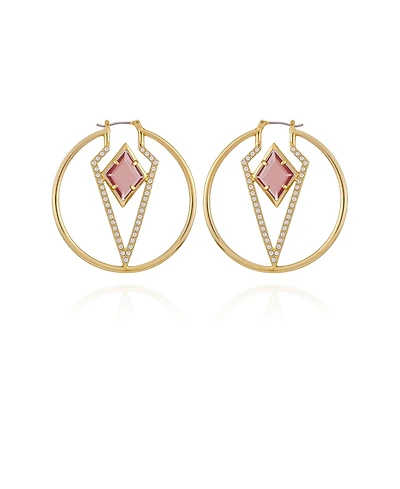 Vince Camuto Gold Tone Geometric Hoop Earrings