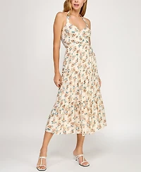 Trixxi Juniors' Printed Sleeveless Halter Midi Dress
