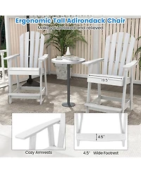 Gymax Tall Bar Stool Hdpe Chair w/ Armrest Footrest Home Indoor Outdoor Patio