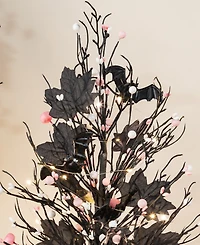 Glitzhome 20" Lighted Pink Halloween Berries Table Tree