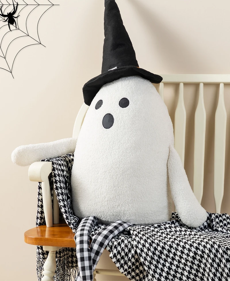 Glitzhome 65.25" Halloween Oversized Lighted Fabric Ghost Shelf Sitter