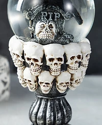 Glitzhome 7.25" Halloween Resin Stacked Skull Water Globe