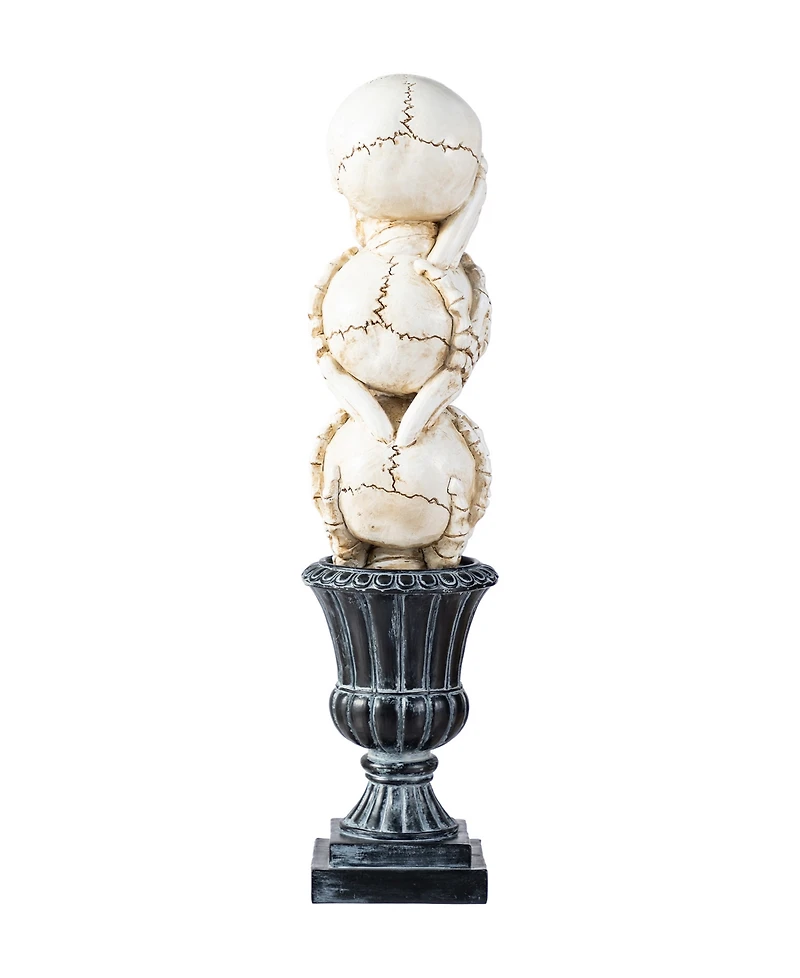 Glitzhome 18" Halloween Resin Stacked Skull Table Decor