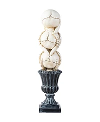 Glitzhome 18" Halloween Resin Stacked Skull Table Decor
