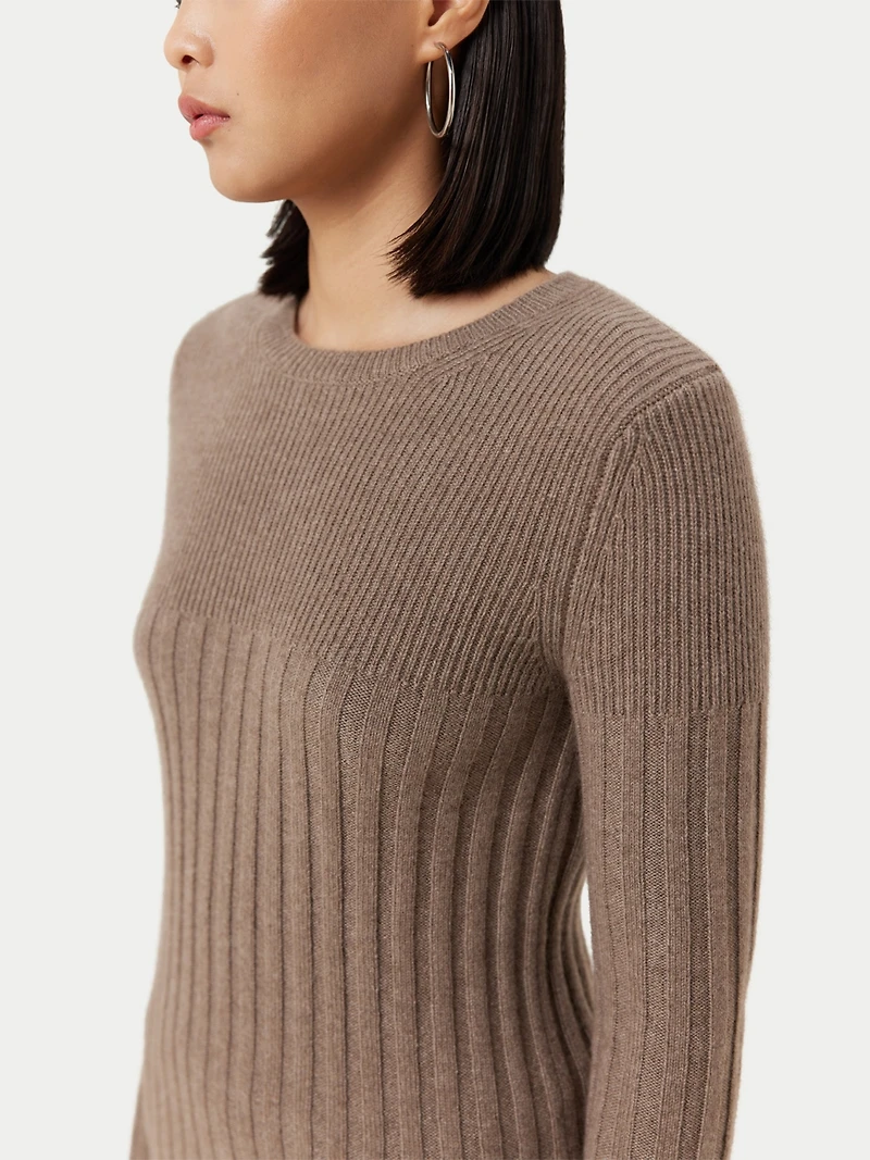 Gobi Cashmere Juniors' Rib-Knit Crew Neck Sweater