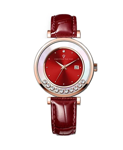 Christian Van Sant Women's Bria Red Dial Watch - CV3816