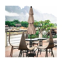 10 Feet 3 Tier Outdoor Patio Umbrella with Double Vented