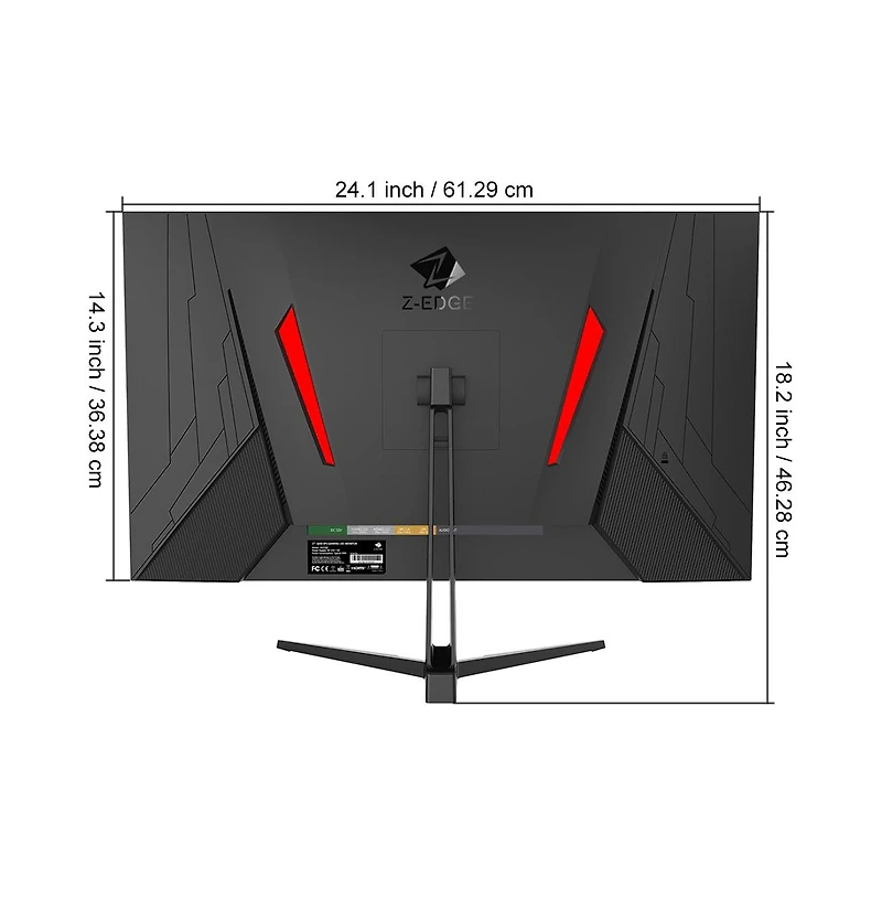 Z-edge 27 inch 2K 2560 x 1440 Qhd 144Hz 1ms Ips Gaming Monitor, FreeSync, 2 x Hdmi 2.0, 2 x Dp 1.4