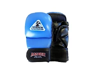 Amber Sports Mma Safety Training Gloves,Premium Leather,Adjustable Velcro Closure,Durable &Comfortable for Sparring,Bag Work & Workouts,Blue,Small