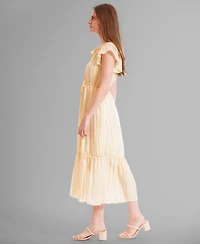 julia jordan Women's Chiffon Tie-Neck Sleeveless Maxi Dress