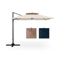 9.5 Feet Cantilever Patio Umbrella with 360° Rotation and Double Top