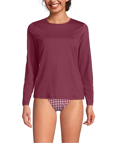 Lands' End Women's SunShade Upf 50 Long Sleeve Relaxed Rash Guard