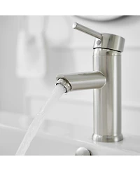 Single Hole Single-Handle Bathroom Faucet With Pop Up Drain Brushed Nickel