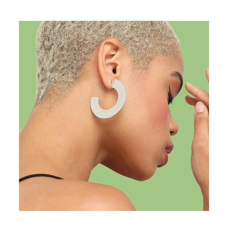 Sohi Women's Silver Contemporary Drop Earrings