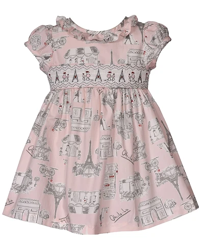 Bonnie Baby Girls Paris Smocked Dress
