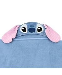 Lambs & Ivy Baby Disney Stitch Luxury Blue Cotton Terry Hooded Bath Towel
