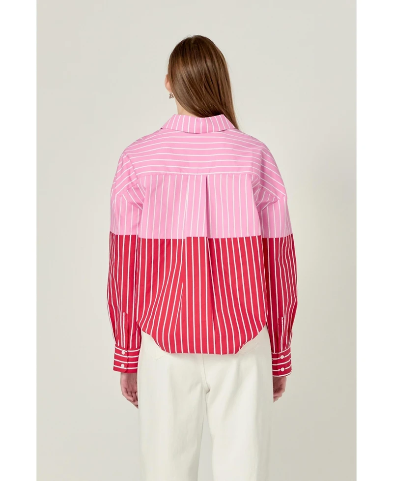 English Factory Women's Colorblock Stripe Shirt