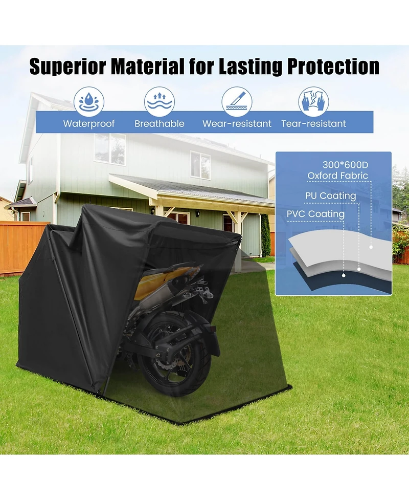 Costway 11.2' x 4.5' x 6.3' Waterproof Motorbike Storage Tent Outdoor Motorcycle Shelter