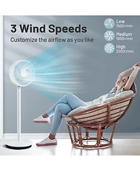 Costway 9'' Oscillating Pedestal Fan Portable Floor Fan w/ 3 Adjustable Heights & Speeds