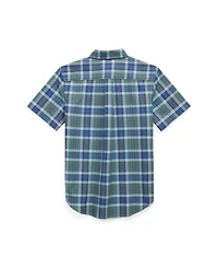 Polo Ralph Lauren Big Boys Plaid Oxford Short Sleeve Shirt