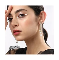 Sohi Women's Blue Snowball Drop Earrings