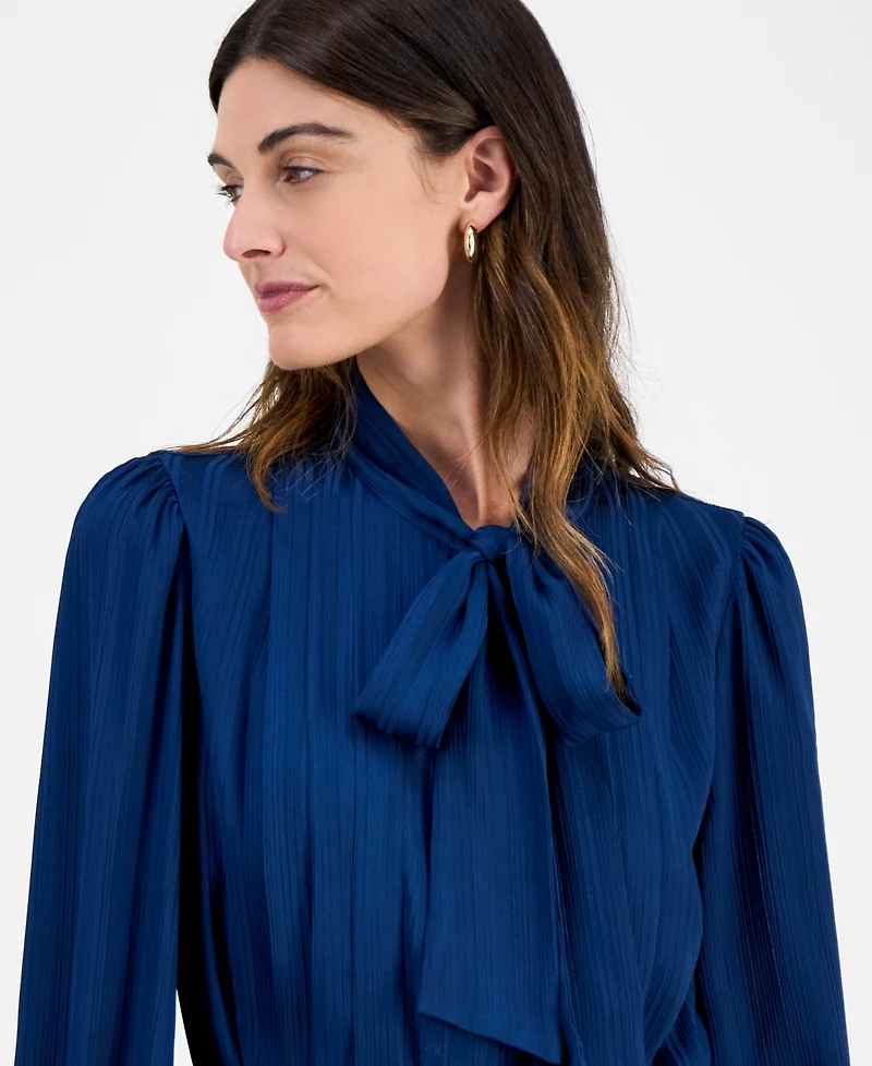 julia jordan Women's Belted Balloon-Sleeve Shirt Dress