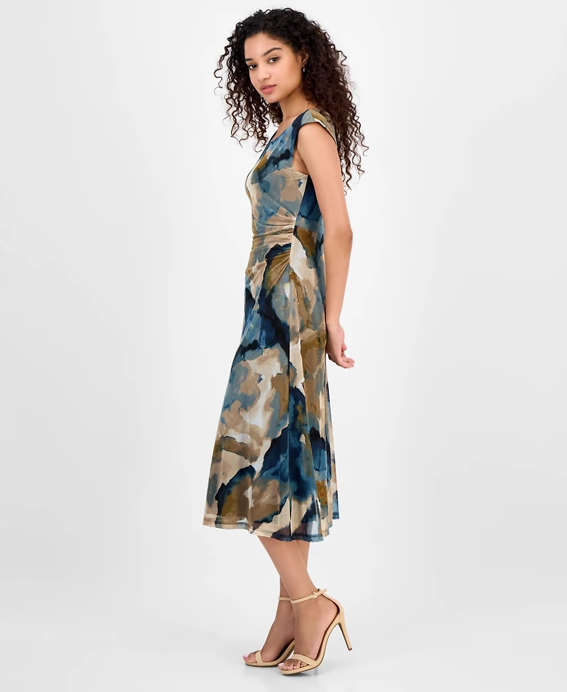 Connected Women's Mesh Cap-Sleeve Dress