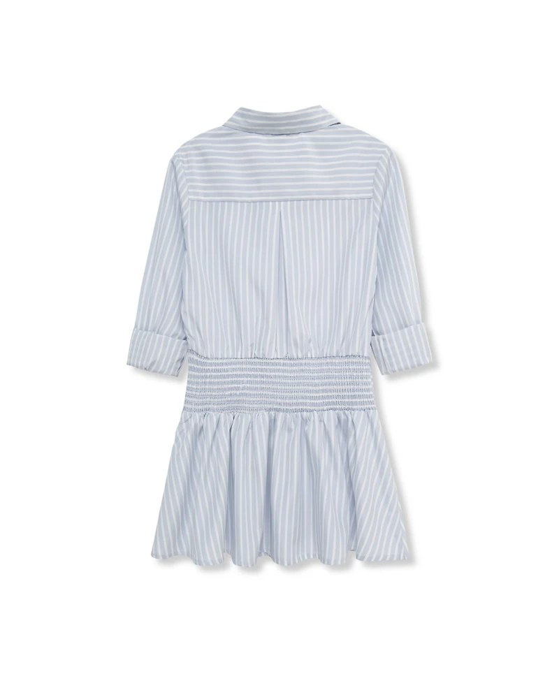 H by Habitual Big Girls Stripe Gathered Shirt Dress