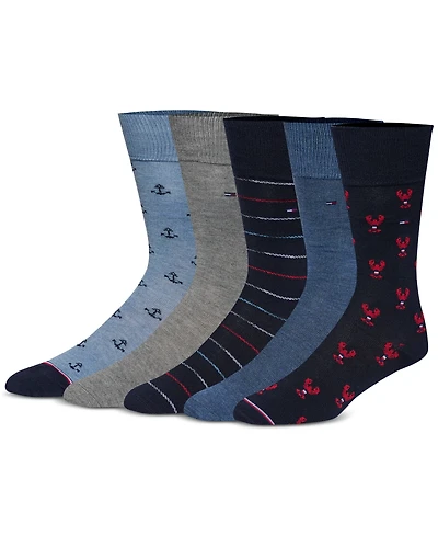 Tommy Hilfiger Men's Lobster 5-Pk. Crew Dress Socks
