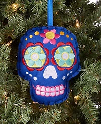 Holiday Lane Day of the Dead Fabric Skull Ornament, Macy's Exclusive