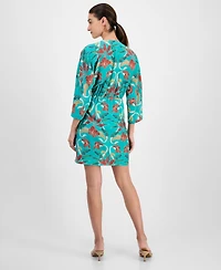 I.n.c. International Concepts Women's Surplice-Neck Long-Sleeve Mini Wrap Dress, Macy's Exclusive