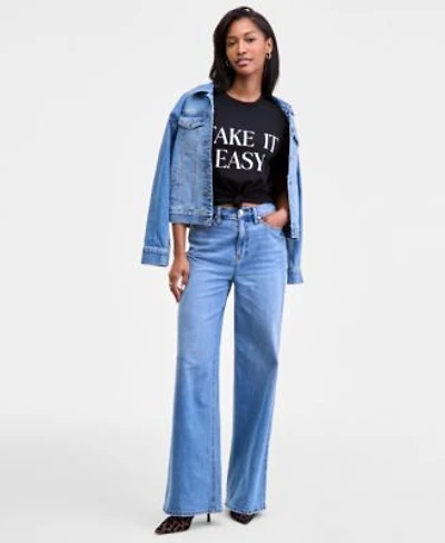 On 34th Womens High Rise Wide Leg Jeans 0 Short 26w Macys Exclusive