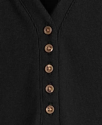 On 34th Women's Puff-Shoulder Long-Sleeve Henley T-Shirt, Macy's Exclusive