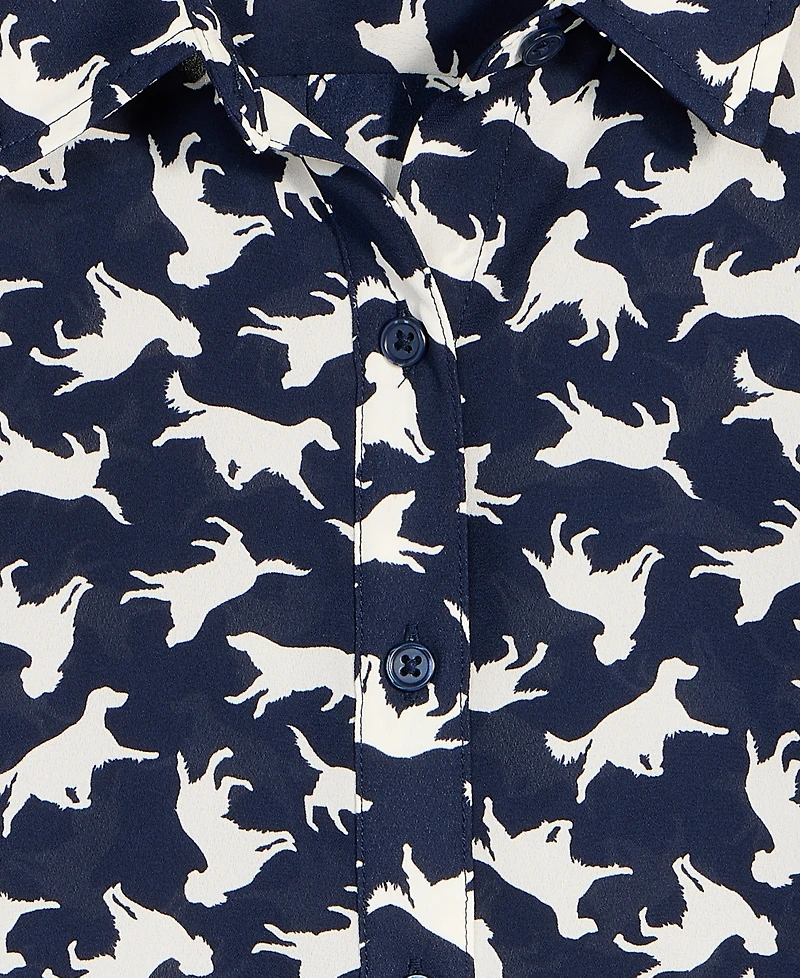 On 34th Women's Button-Front Crepe Shirt