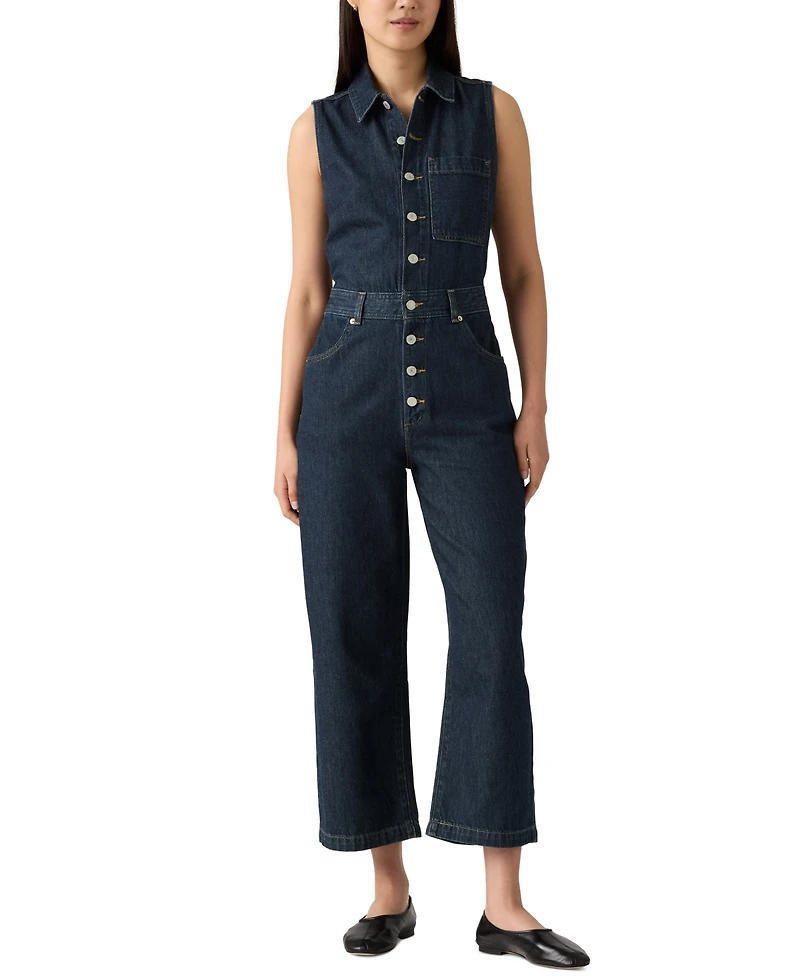 Levi's Women's Cotton Sleeveless Cropped Jumpsuit