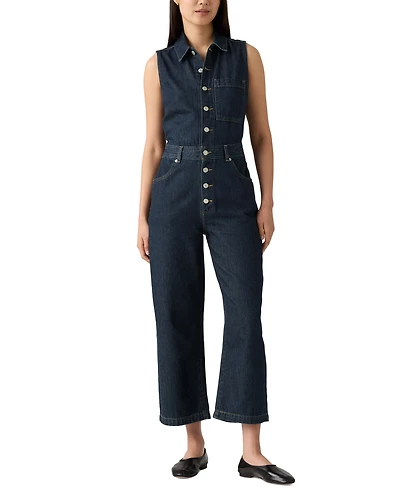 Levi's Women's Cotton Sleeveless Cropped Jumpsuit