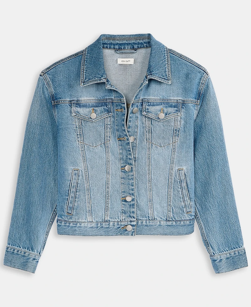 On 34th Women's Modern Denim Trucker Jacket, Macy's Exclusive